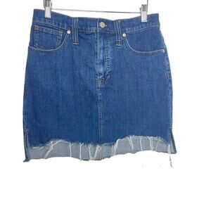 Madewell Short Denim Skirt Cutoff Jean Blue 28